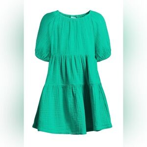 NWT Wonder Nation Toddler Girl Tiered Dress, Size 18M Brown Green Breeze